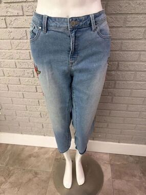 Ana Women’s Skinny Ankle Embroidered Floral Jeans Size 33/16